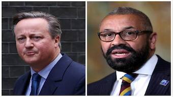 David Cameron (left), James Cleverly. ANI